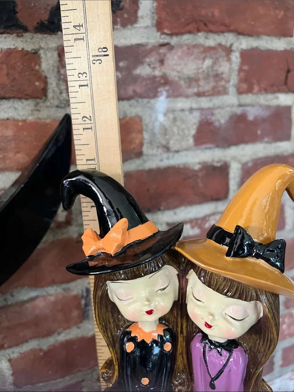 Bella Luxx Black & Purple Witch Pair with Orange Hats